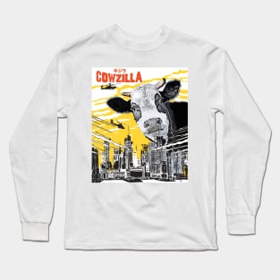 Cowzilla Funny Cow T-Shirt - Gift for Cow Lovers Long Sleeve T-Shirt